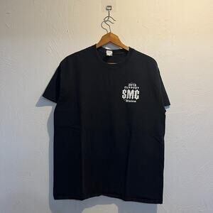 vintage 2000s boxy black motorcycle graphic gildan tee
